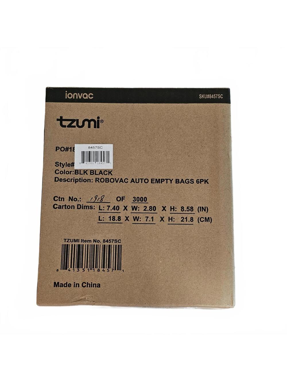 Tzumi Ionvac Robovac Auto Empty Bags 6 Pack Black Vacuum Accessories